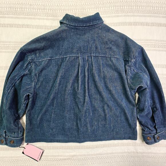 Avec Les Filles Blue Corduroy Button Front Jacket Size XL NWT Modern Style - Picture 2 of 7